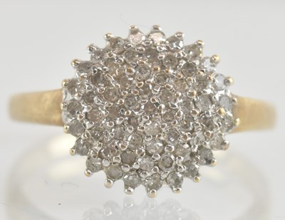 Lot 1260A - A gold diamond cluster ring, size Q, approx 3.4g.