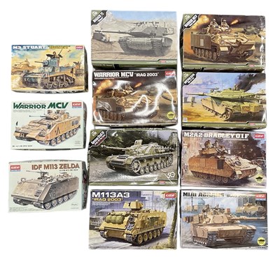 Lot 482 - ACADEMY; eleven 1:35 scale model tank kits,...