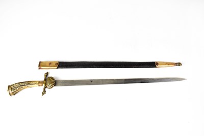 Lot 582 - A 19th century German horn-handled hunting...