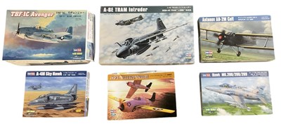 Lot 542 - HOBBY BOSS; six 1:48 scale model fighter plane...