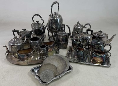 Lot 422 - A quantity of silver plate, including teapots,...