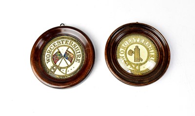 Lot 502 - Two embroidered panels for the Worcestershire...