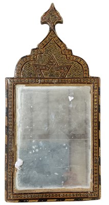 Lot 39 - An antique Iranian Khatam style wall mirror,...