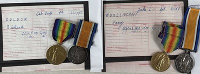 Lot 57 - Two WWI medal pairs awarded to Cpl....