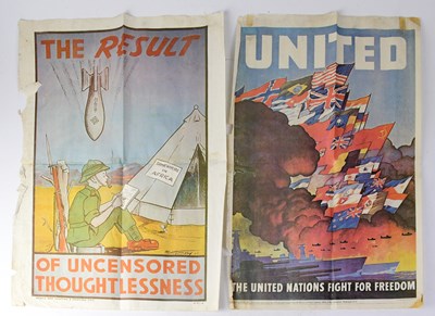 Lot 496 - Two WWII posters comprising 'United, The...