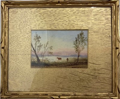 Lot 413 - UNATTRIBUTED; a small oil on card, landscape...