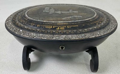 Lot 48 - A 19th century papier-mâché mother of pearl...