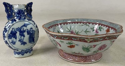 Lot 272 - A Chinese Famille Rose shaped octagonal footed...
