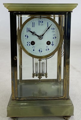 Lot 647 - A circa 1900 French green onyx four glass...