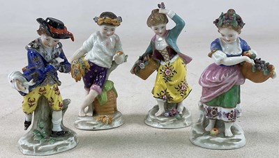 Lot 173 - A set of four early 20th century porcelain...