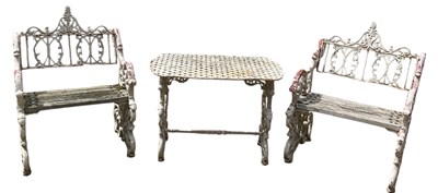 Lot 109 - A pair of late Victorian style white painted...