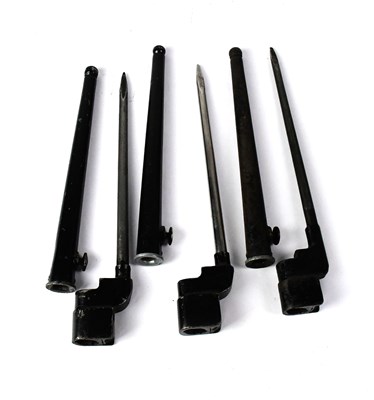 Lot 560 - Three no.4 MkII spike bayonets with metal...