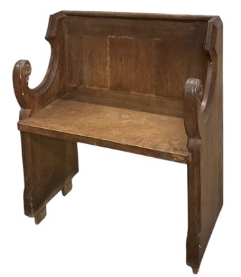Lot 38 - A late 19th century oak Gothic Revival pew of...
