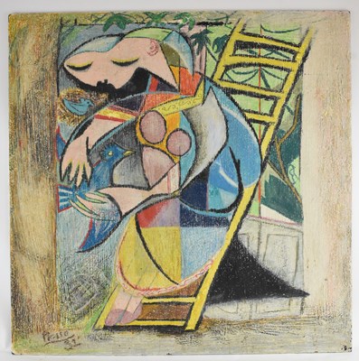 Lot 140 - FOLLOWER OF PICASSO; oil on board, 'Farmer's...
