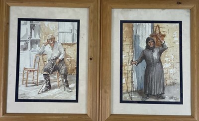 Lot 420 - OWEN; a pair of watercolours, 'Cyprus',...