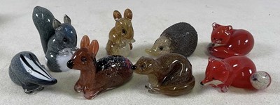 Lot 276 - LANGHAM; eight glass woodland animals,...