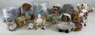 Lot 218 - THE WORLD OF BEATRIX POTTER; four ceramic...