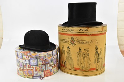 Lot 1408 - HENRY HEATH; a top hat, front to back 20cm,...