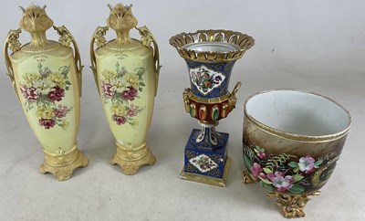 Lot 244 - A large 19th century gilt heightened floral...