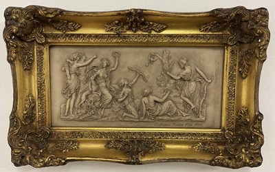 Lot 47 - A modern relief moulded wall plaque, in gilt...
