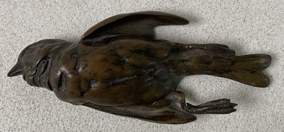 Lot 137 - PAUL COMOLERA; a bronze figure of a sparrow,...