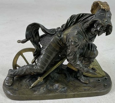 Lot 134 - A large bronze figure of a warrior, with...