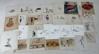 Lot 297 - A OSTER; drawings and sketches, some water...