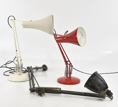 Lot 1809 - Three vintage Anglepoise lamps, one desk...