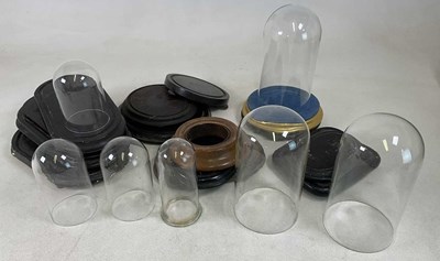 Lot 28 - A quantity of glass domes and bases, with no...