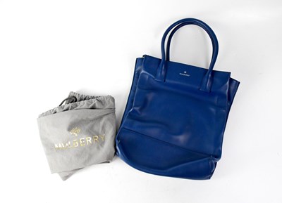 Lot 216 - MULBERRY; a blue handbag with stamped logo to...