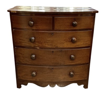 Lot 87 - A Victorian mahogany bowfronted chest of two...