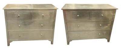 Lot 20 - A pair of modern contemporary silver coloured...