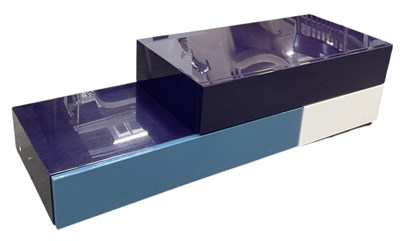 Lot 28 - ROCHE BOBOIS; a modern contemporary navy blue,...