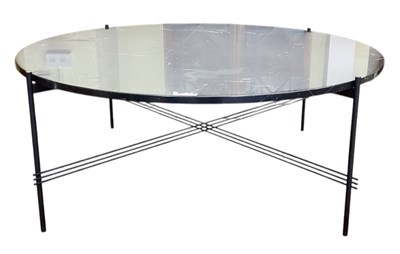 Lot 35 - A modern contemporary circular black marble...