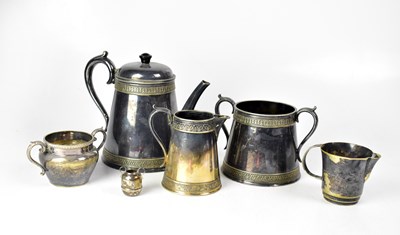 Lot 817 - ELKINGTON & CO; a three-piece plated tea...