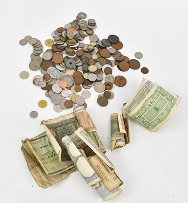 Lot 2562 - A small collection of coins and bank notes...