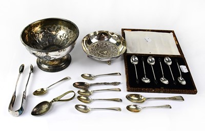 Lot 887 - A cased of hallmarked silver coffee bean...