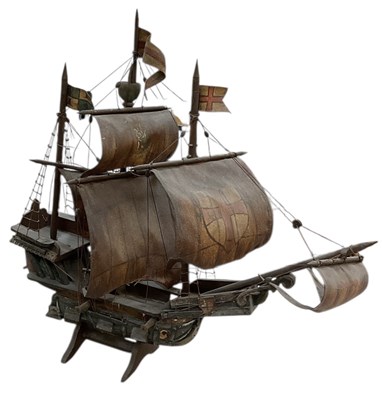 Lot 508 - A modern scratch built model of a ship, height...