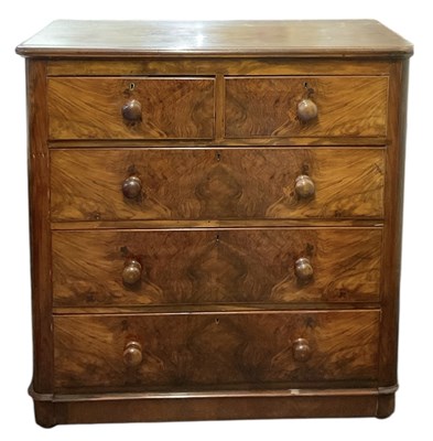 Lot 82 - A Victorian walnut chest of two short over...