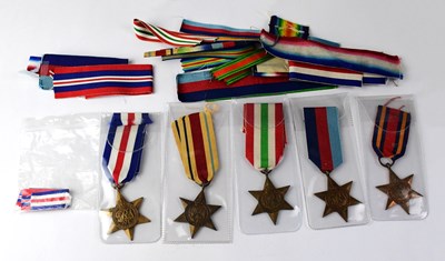 Lot 517 - A WWII medal group comprising Africa Star,...