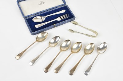 Lot 2198 - WALKER & HALL; a George V hallmarked silver...