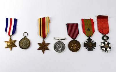 Lot 519A - Seven medals comprising a 19th century French...
