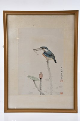 Lot 1542 - CHENG WU FEI (1911-2000); watercolour on silk,...
