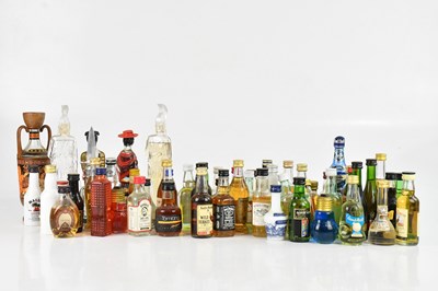 Lot 2499 - MIXED SPIRITS; fifty-three miniature bottles...