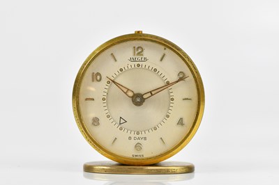 Lot 247 - JAEGER; an eight day travelling alarm clock,...