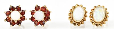 Lot 1377 - A pair of 9ct yellow gold stud earrings set...