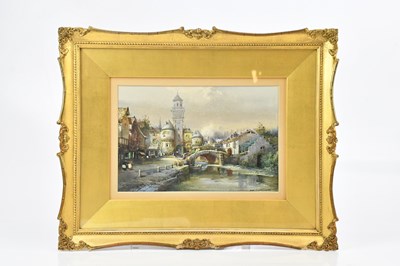 Lot 2598 - NOEL H LEAVER; watercolour, Continental...