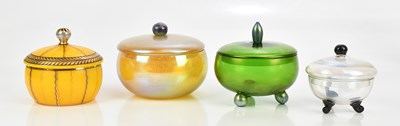 Lot 220 - LOETZ; four art glass powder bowls and covers,...