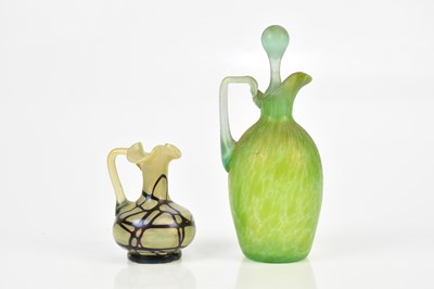 Lot 1608 - LOETZ; an Austrian Papillon art glass ewer and...