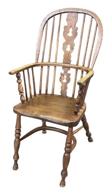 Lot 42 - A 19th century ash Windsor elbow chair, width...